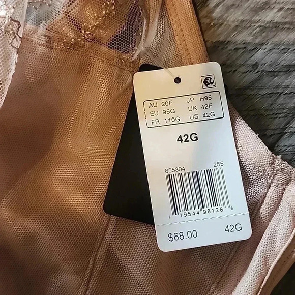 WACOAL FEATHER FULL FIGURE SHEER EMBROIDERY UNDERWIRE BRA SIZE 42G - Picture 3 of 5